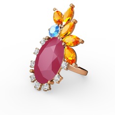 Neon pembe akrilik 8 ayar altın yüzük