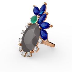 Arinna Yüzük - Füme akrilik 18 ayar rose altın yüzük #1m5h52f