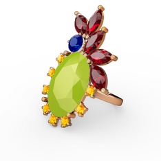 Arinna Yüzük - Neon sarı akrilik 14 ayar altın yüzük #1mehne6