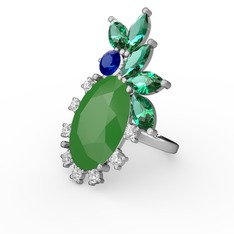 Arinna Yüzük - Neon yeşil akrilik 14 ayar beyaz altın yüzük #1mswq6g