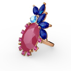 Neon pembe akrilik 925 ayar altın kaplama gümüş yüzük