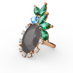 Arinna Yüzük - Füme akrilik 18 ayar rose altın yüzük #1olfube