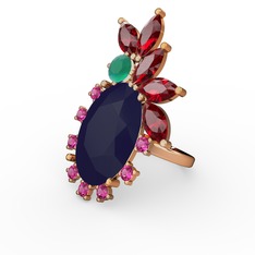 Arinna Yüzük - Lacivert akrilik 14 ayar rose altın yüzük #1olg6v3