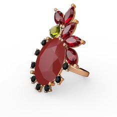 Arinna Yüzük - Kırmızı akrilik 18 ayar rose altın yüzük #1oxwlzh