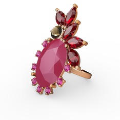 Arinna Yüzük - Neon pembe akrilik 14 ayar altın yüzük #1p8ay75