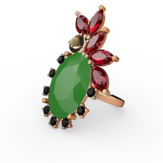 Arinna Yüzük - Neon yeşil akrilik 18 ayar rose altın yüzük #1ptn86x