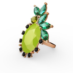 Arinna Yüzük - Neon sarı akrilik 18 ayar rose altın yüzük #1q2wvr5