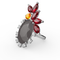 Arinna Yüzük - Füme akrilik 925 ayar gümüş yüzük (0.48 karat) #1rlocc3