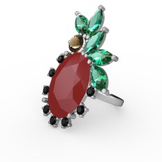 Arinna Yüzük - Kırmızı akrilik 14 ayar beyaz altın yüzük #1rp7jwc