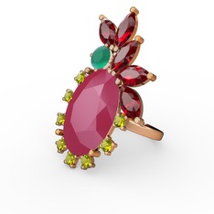 Arinna Yüzük - Neon pembe akrilik 925 ayar altın kaplama gümüş yüzük #1rzm6nh