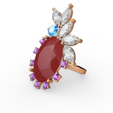 Arinna Yüzük - Kırmızı akrilik 14 ayar altın yüzük #1sg5ycc