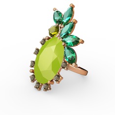 Arinna Yüzük - Neon sarı akrilik 18 ayar altın yüzük #1tiur1k