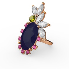 Arinna Yüzük - Lacivert akrilik 8 ayar altın yüzük #1tm2sed