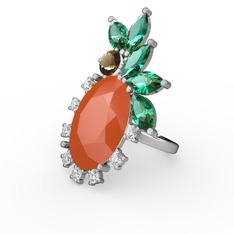 Arinna Yüzük - Neon turuncu akrilik 925 ayar gümüş yüzük (0.48 karat) #1tmt6oj