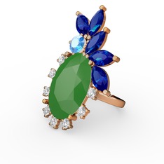 Arinna Yüzük - Neon yeşil akrilik 925 ayar altın kaplama gümüş yüzük #1tqdz5e