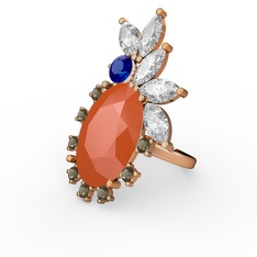 Arinna Yüzük - Neon turuncu akrilik 18 ayar rose altın yüzük #1trqhoi