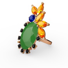 Arinna Yüzük - Neon yeşil akrilik 925 ayar altın kaplama gümüş yüzük #1u6gj9a