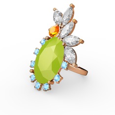 Arinna Yüzük - Neon sarı akrilik 8 ayar rose altın yüzük #1uyw5d6