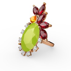 Arinna Yüzük - Neon sarı akrilik 14 ayar altın yüzük (0.48 karat) #1v2alxw