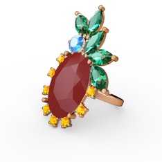 Arinna Yüzük - Kırmızı akrilik 18 ayar altın yüzük #1y1gwaz