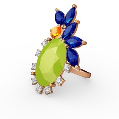 Arinna Yüzük - Neon sarı akrilik 8 ayar rose altın yüzük (0.48 karat) #1yf1cxn