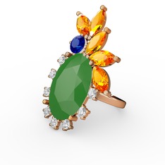 Arinna Yüzük - Neon yeşil akrilik 8 ayar altın yüzük (0.48 karat) #1yi9216