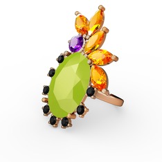 Arinna Yüzük - Neon sarı akrilik 8 ayar altın yüzük #1yzxvgb