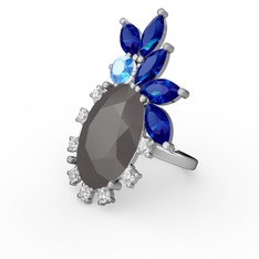 Füme akrilik 925 ayar gümüş yüzük