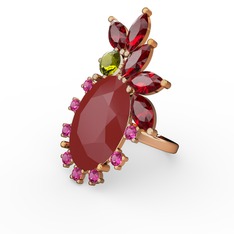 Arinna Yüzük - Kırmızı akrilik 14 ayar altın yüzük #33lpgf