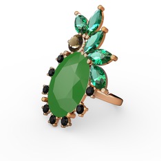 Arinna Yüzük - Neon yeşil akrilik 8 ayar altın yüzük #3fqng8