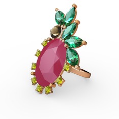 Neon pembe akrilik 18 ayar altın yüzük