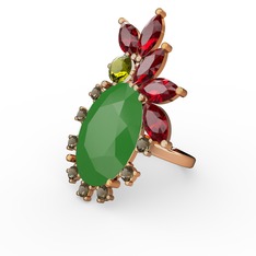 Arinna Yüzük - Neon yeşil akrilik 925 ayar rose altın kaplama gümüş yüzük #46qvte