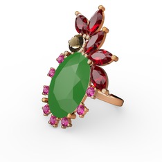 Neon yeşil akrilik 925 ayar altın kaplama gümüş yüzük