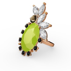 Arinna Yüzük - Neon sarı akrilik 18 ayar altın yüzük #4pk1gw