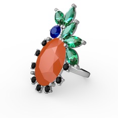 Arinna Yüzük - Neon turuncu akrilik 8 ayar beyaz altın yüzük #57vpqq