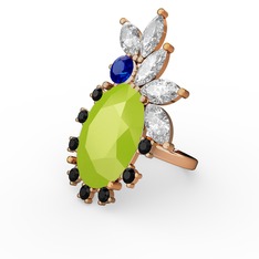 Arinna Yüzük - Neon sarı akrilik 14 ayar altın yüzük #5kwdk2