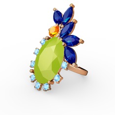 Arinna Yüzük - Neon sarı akrilik 8 ayar rose altın yüzük #5s7uka