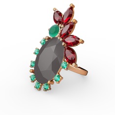 Arinna Yüzük - Füme akrilik 925 ayar rose altın kaplama gümüş yüzük #6cx1y8