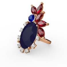 Arinna Yüzük - Lacivert akrilik 14 ayar rose altın yüzük #6eysj8