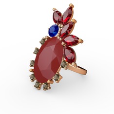 Arinna Yüzük - Kırmızı akrilik 925 ayar rose altın kaplama gümüş yüzük #6id63h