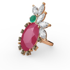 Arinna Yüzük - Neon pembe akrilik 18 ayar rose altın yüzük #6zsptw