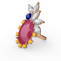 Arinna Yüzük - Neon pembe akrilik 18 ayar rose altın yüzük #7fq5cd