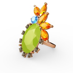 Arinna Yüzük - Neon sarı akrilik 18 ayar altın yüzük #7tr9c6