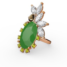 Arinna Yüzük - Neon yeşil akrilik 14 ayar rose altın yüzük #7zl1ud