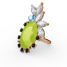 Arinna Yüzük - Neon sarı akrilik 925 ayar altın kaplama gümüş yüzük #81qnm9