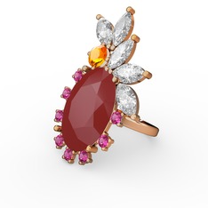 Arinna Yüzük - Kırmızı akrilik 14 ayar altın yüzük #8t47l3