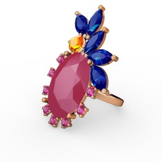 Arinna Yüzük - Neon pembe akrilik 8 ayar altın yüzük #8w0c4q