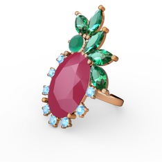 Arinna Yüzük - Neon pembe akrilik 8 ayar rose altın yüzük #9c3dch