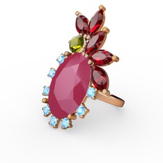 Arinna Yüzük - Neon pembe akrilik 8 ayar altın yüzük #9s3mkv