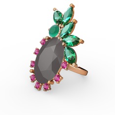 Arinna Yüzük - Füme akrilik 14 ayar rose altın yüzük #a96o2b